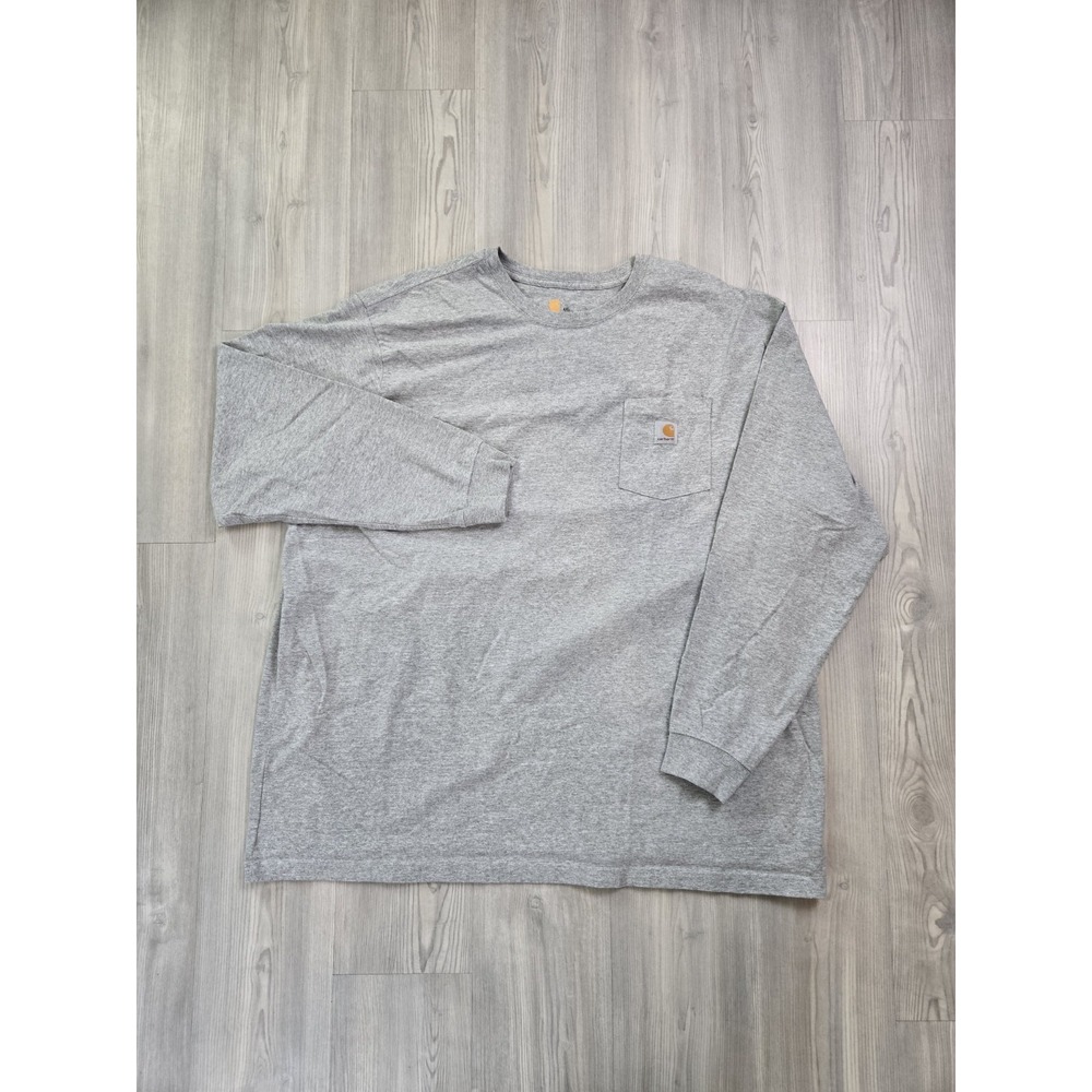 Carhartt Long Sleeve Pocket‎ Tee Gray Mens 4XL Original Fit